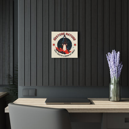 "Restore Nature", Acrylic Wall Prints (French Cleat Hanging) (Earth Brown)