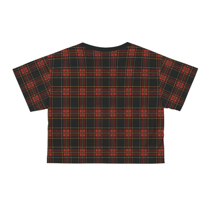 "Kilmor Gallóglach Tartan", Crop Tee (Gallóglach Black Collar)