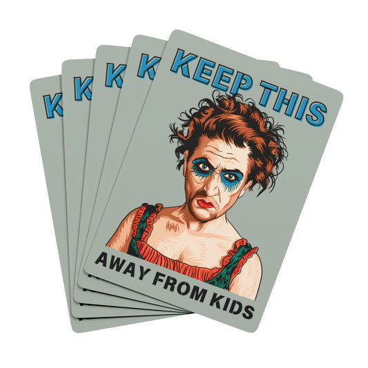 "Keep This Away from Kids", Cultural Playing Cards (Ash Grey)