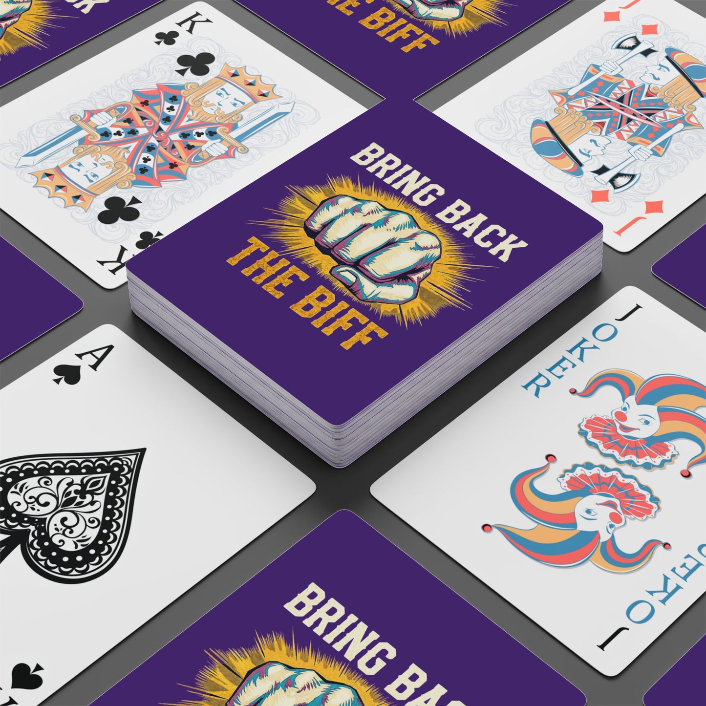 "Bring Back The Biff", Cultural Playing Cards (Deep Purple)
