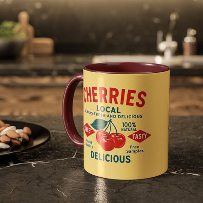 "Delicious Cherries", Colorful Mugs (11oz, 15oz) (Sanctum Veil)