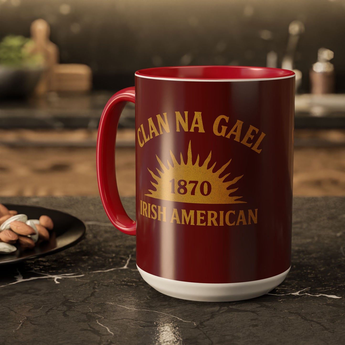 "Clan na Gael - Irish American", Colorful Mugs (11oz, 15oz) (Palladius Red)