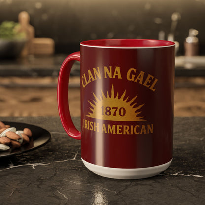 "Clan na Gael - Irish American", Colorful Mugs (11oz, 15oz) (Palladius Red)