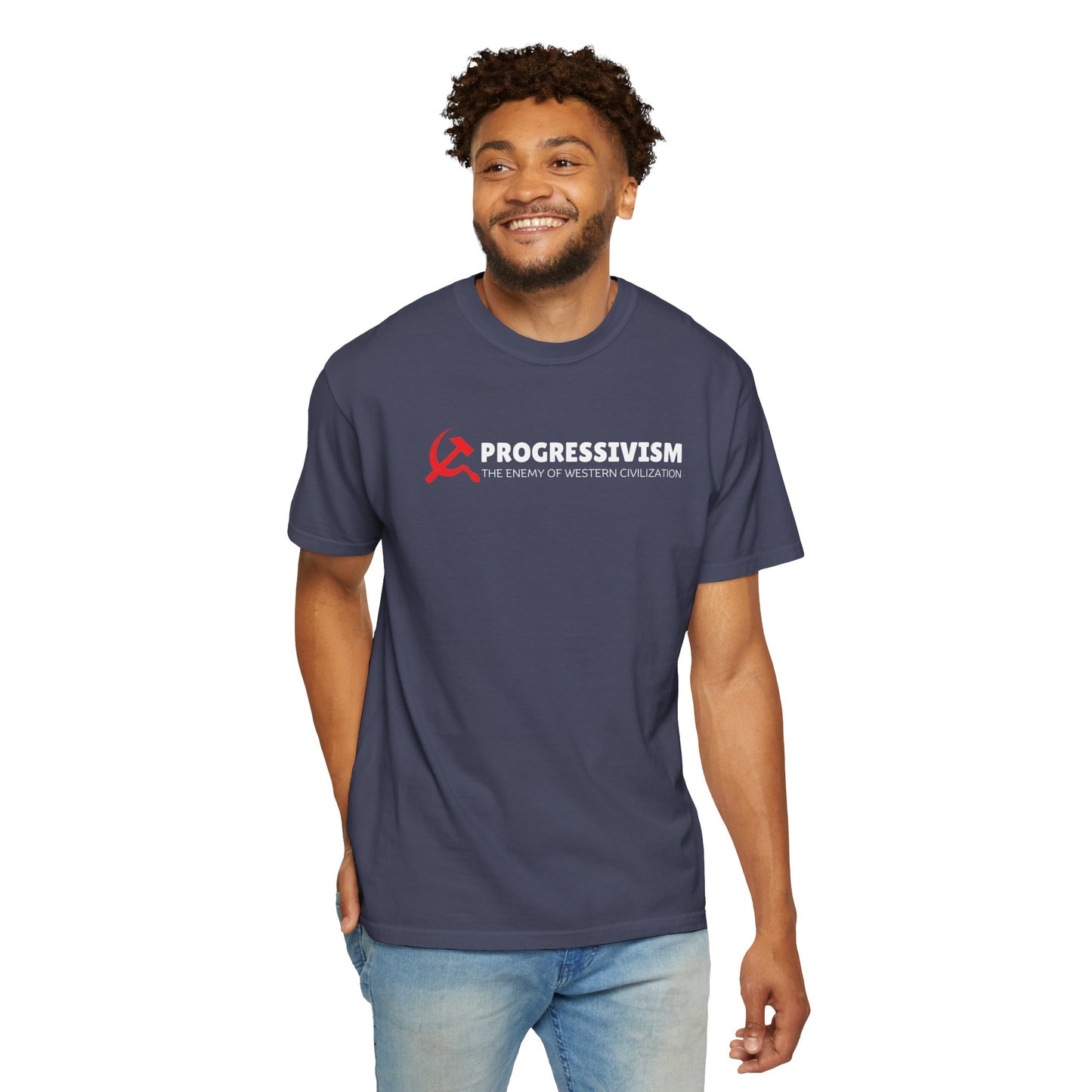 "Progressivism - Enemy of Western Civilization", Unisex T-shirt (Dark Colors)