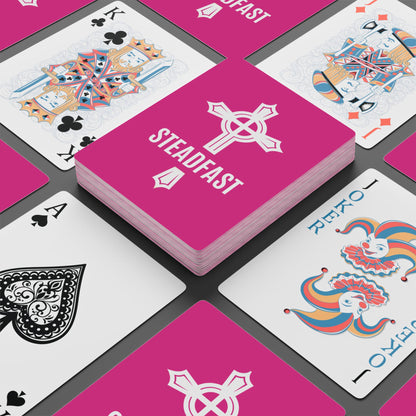 "Steadfast Cross", Christian Playing Cards (Strongboy Pink)