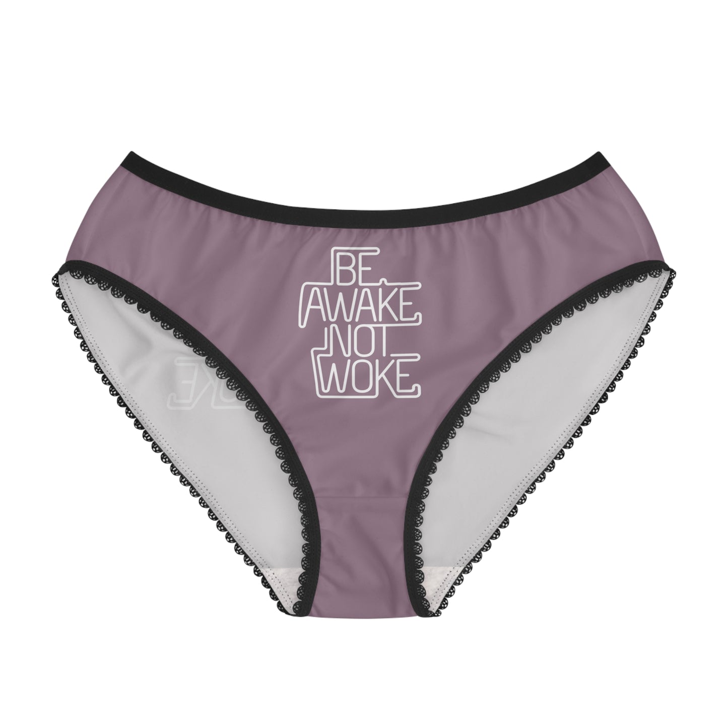 "Be Awake Not Woke" #1, Women's Briefs (Mountbatten Pink)