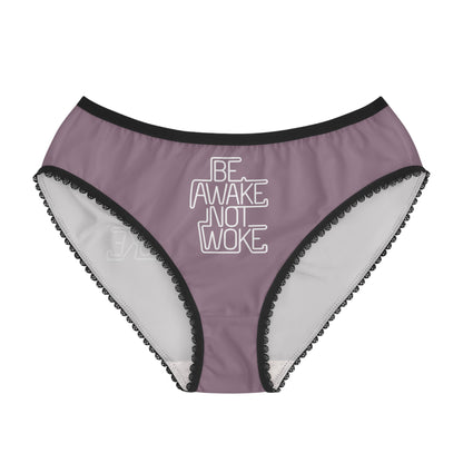 "Be Awake Not Woke" #1, Women's Briefs (Mountbatten Pink)