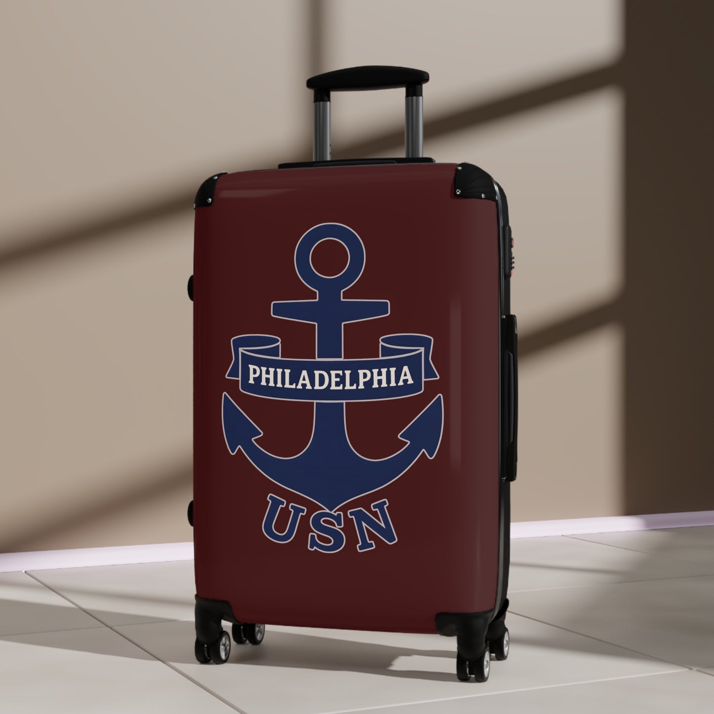"USN Anchor", Suitcase (Pastel Red)