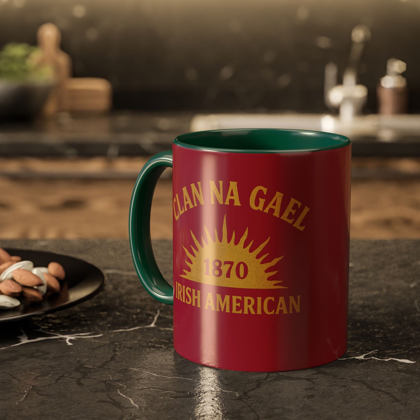 "Clan na Gael - Irish American", Colorful Mugs (11oz, 15oz) (Fénechas Red)
