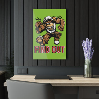 "Find Out", Acrylic Wall Prints (French Cleat Hanging) (Chartreuse Green)