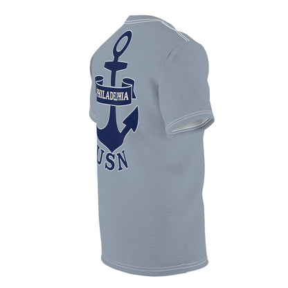 "USN Anchor", Unisex T-shirt (Steel-Deck Grey)