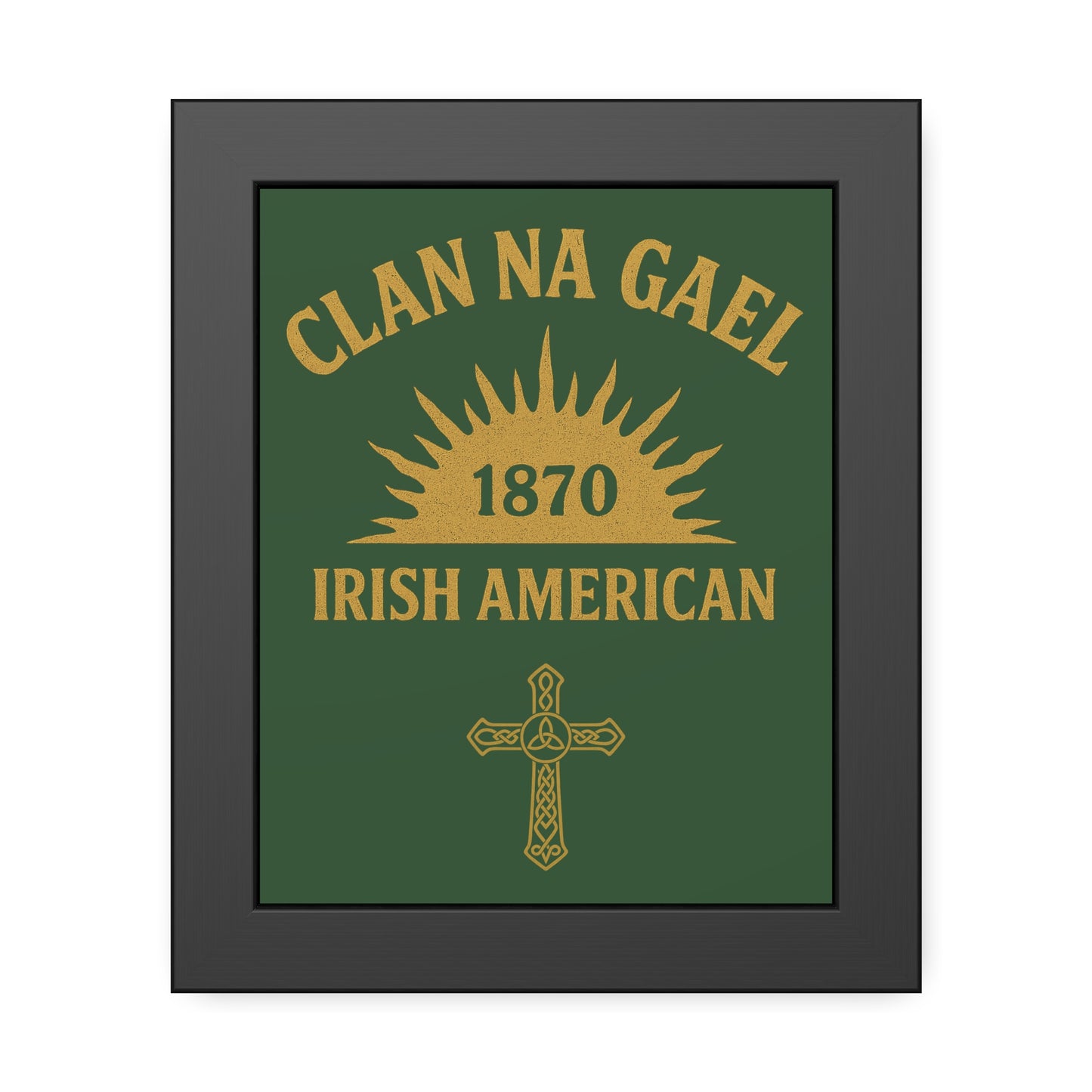 "Clan na Gael - Irish American", Framed Paper Poster (Brithemain Green)