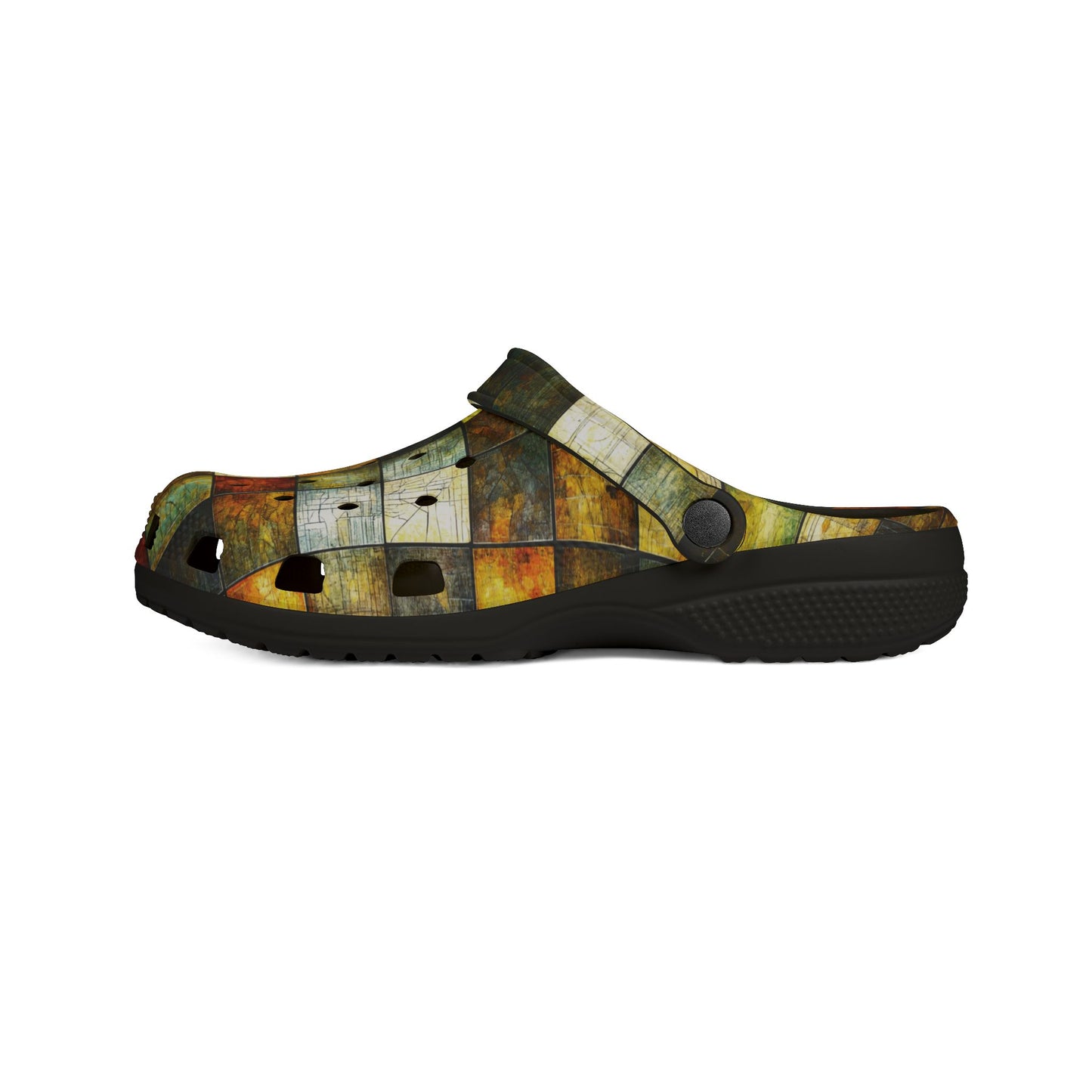 "Wood Block Pattern" #01, Foam Rubber Clogs