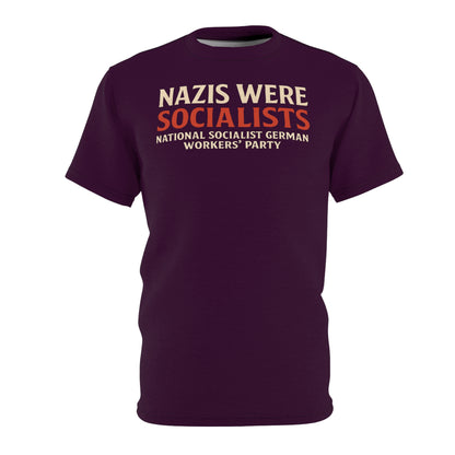 "Nazis were Socialists", Unisex T-shirt (Synallactida Purple)