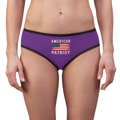 "American Patriot" with Flag #02, Women's Briefs (Vesper Violet)