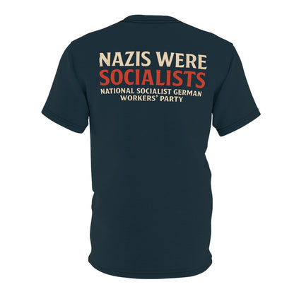 "Nazis were Socialists", Unisex T-shirt (Blue Whale)