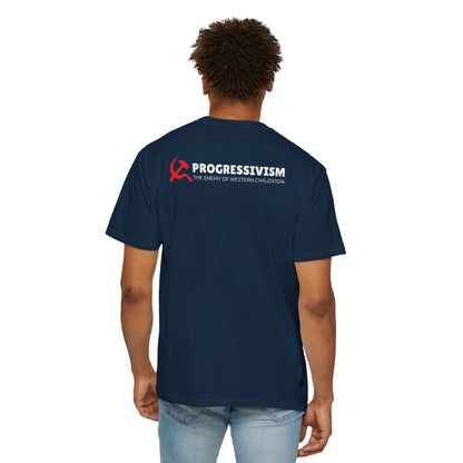 "Progressivism - Enemy of Western Civilization", Unisex T-shirt (Dark Colors)