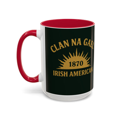 "Clan na Gael - Irish American", Colorful Mugs (11oz, 15oz) (Túath Green)