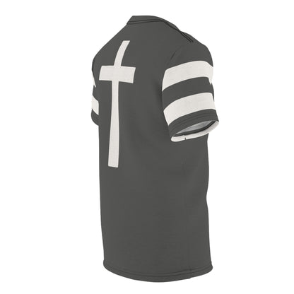 "Faith Overcomes Fear", Unisex Tee (Panzer Grey)