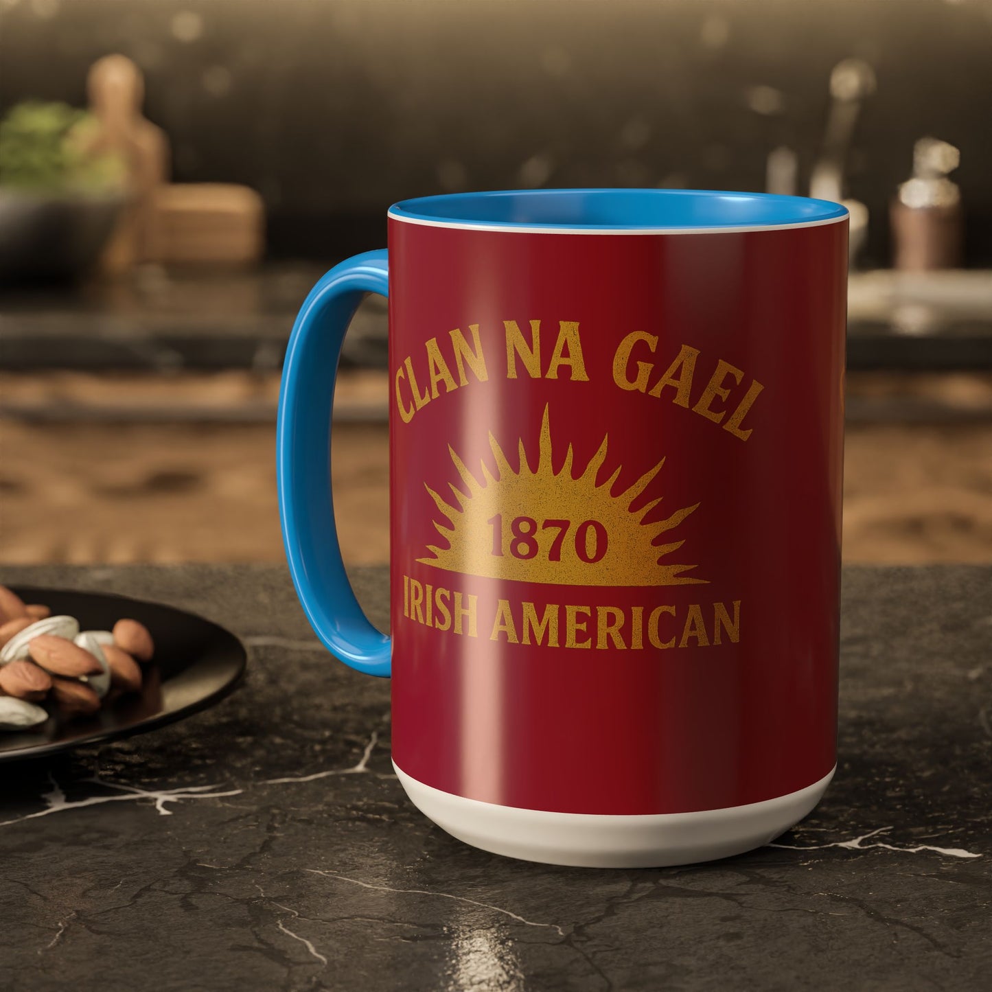 "Clan na Gael - Irish American", Colorful Mugs (11oz, 15oz) (Fénechas Red)