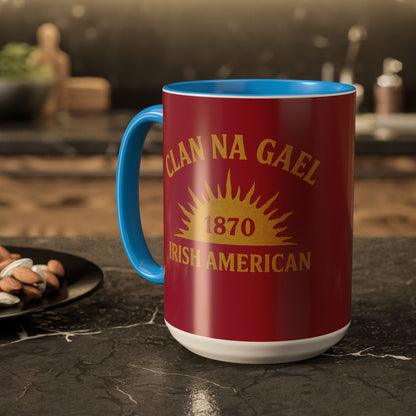 "Clan na Gael - Irish American", Colorful Mugs (11oz, 15oz) (Fénechas Red)