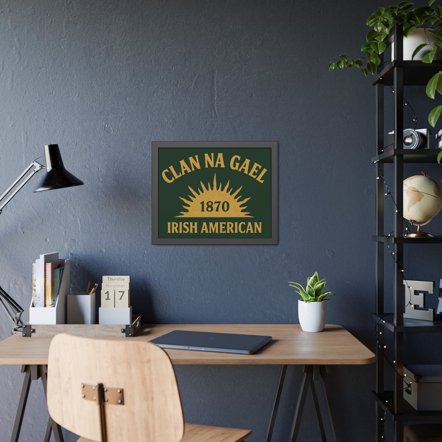 "Clan na Gael - Irish American", Framed Paper Poster (Fenian Green)