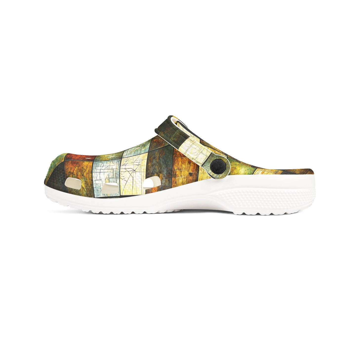 "Wood Block Pattern" #01, Foam Rubber Clogs