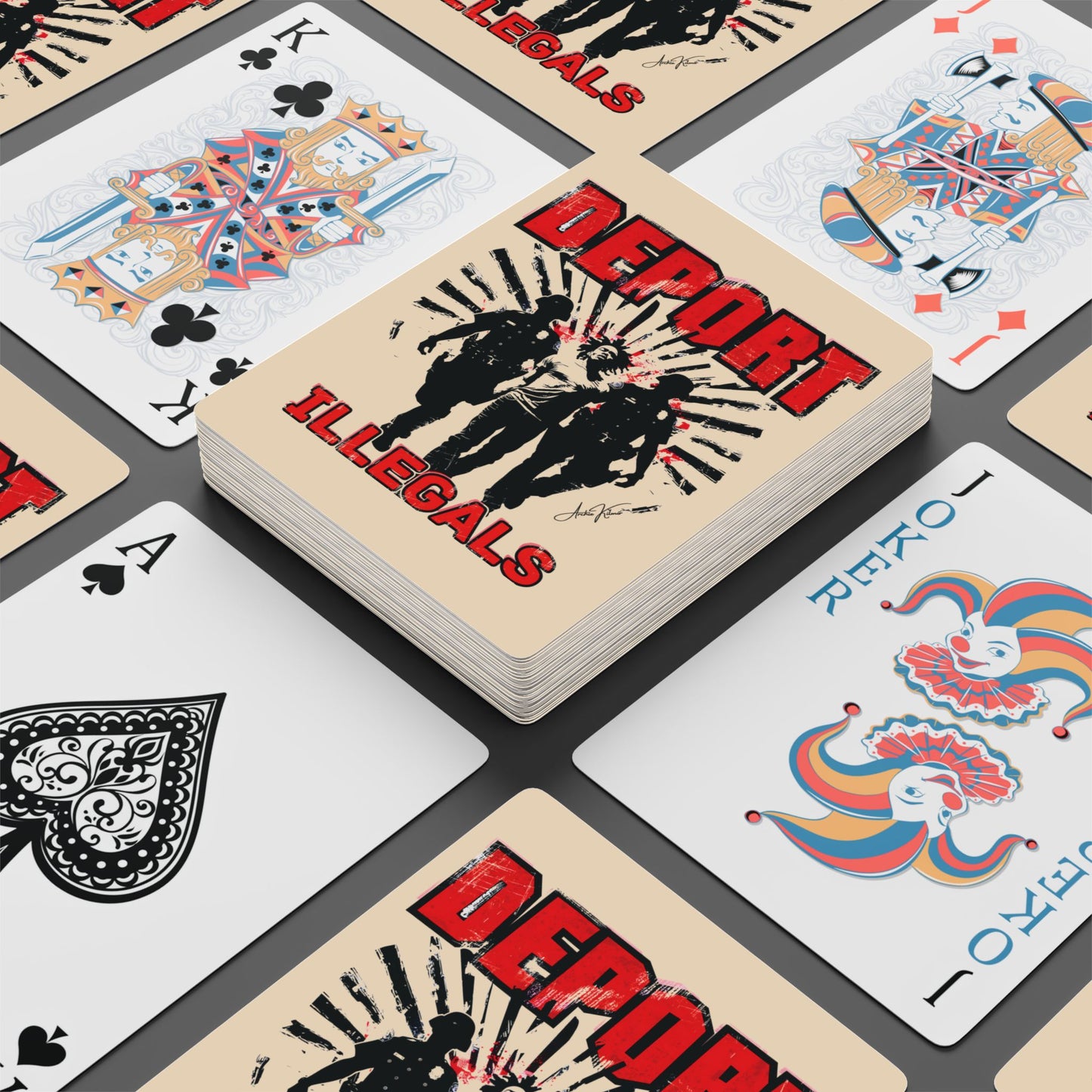 "Deport Illegals", Cultural Playing Cards (Champagne)