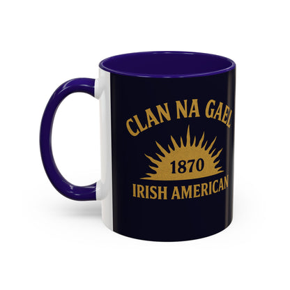 "Clan na Gael - Irish American", Colorful Mugs (11oz, 15oz) (Black Rock Blue)