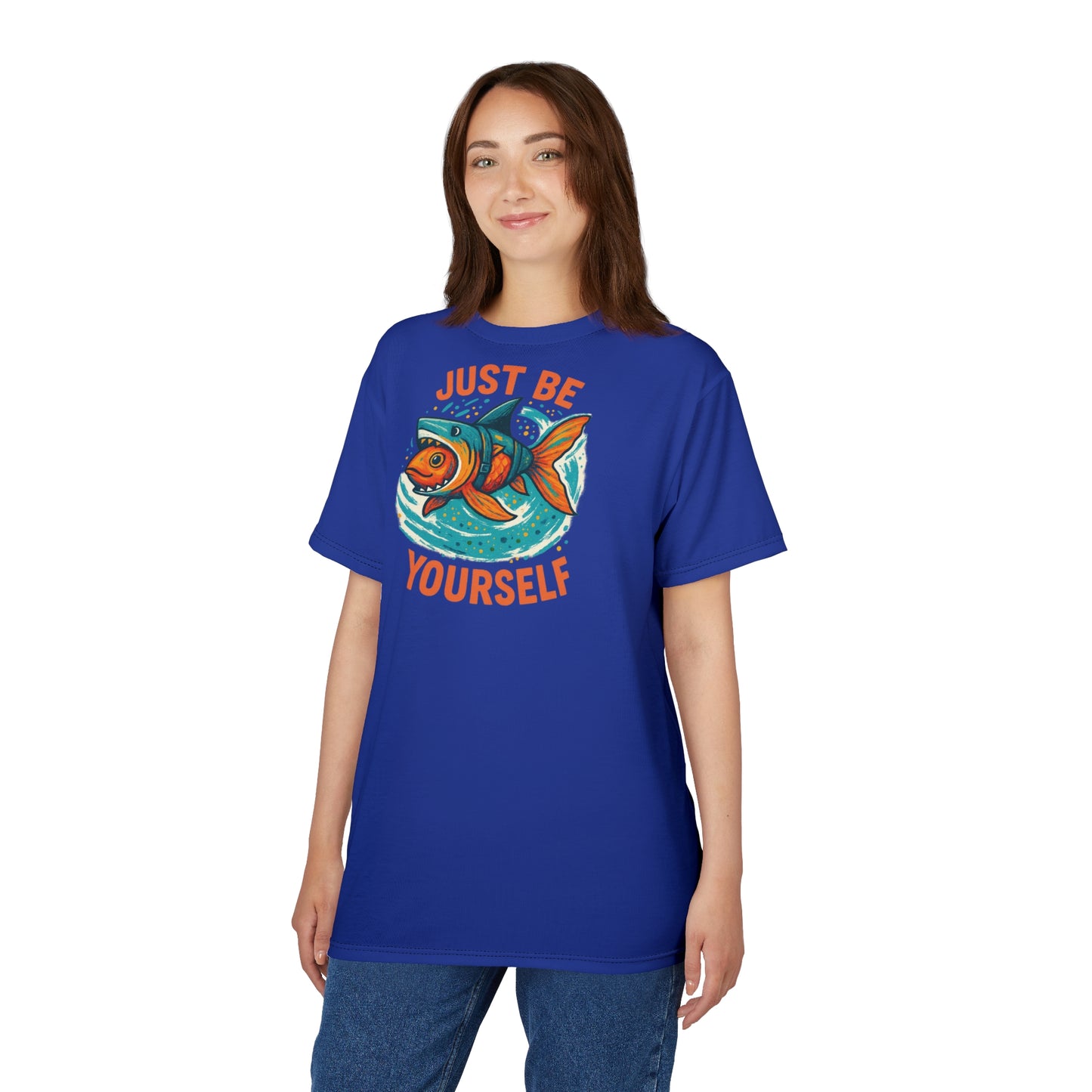 "Just Be Yourself", Unisex T-shirt (Patriot Blue)