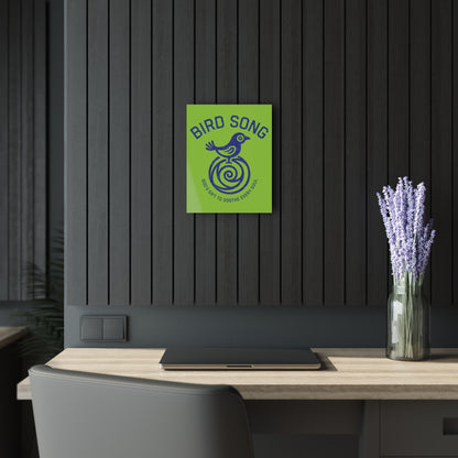 "Bird Song", Christian Acrylic Wall Prints (French Cleat Hanging) (Chartreuse Green)