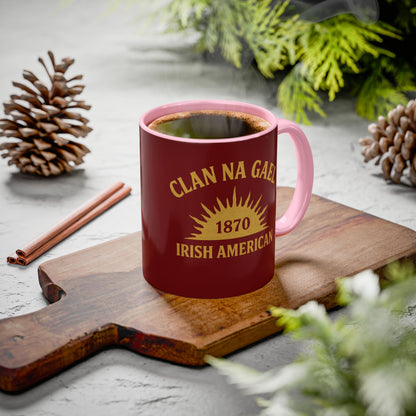 "Clan na Gael - Irish American", Colorful Mugs (11oz, 15oz) (Palladius Red)