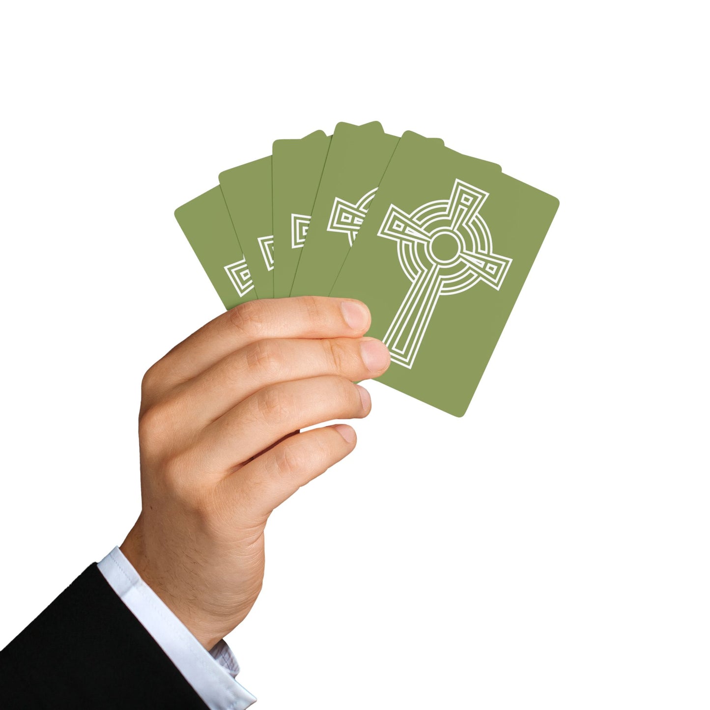 "A Simple High Cross", Christian Playing Cards (Zesty Apple Green)