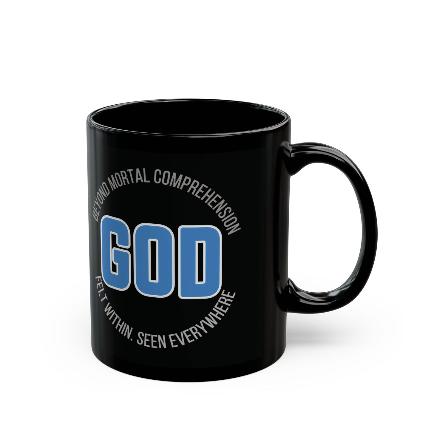 "GOD Beyond Comprehension", Black Mug