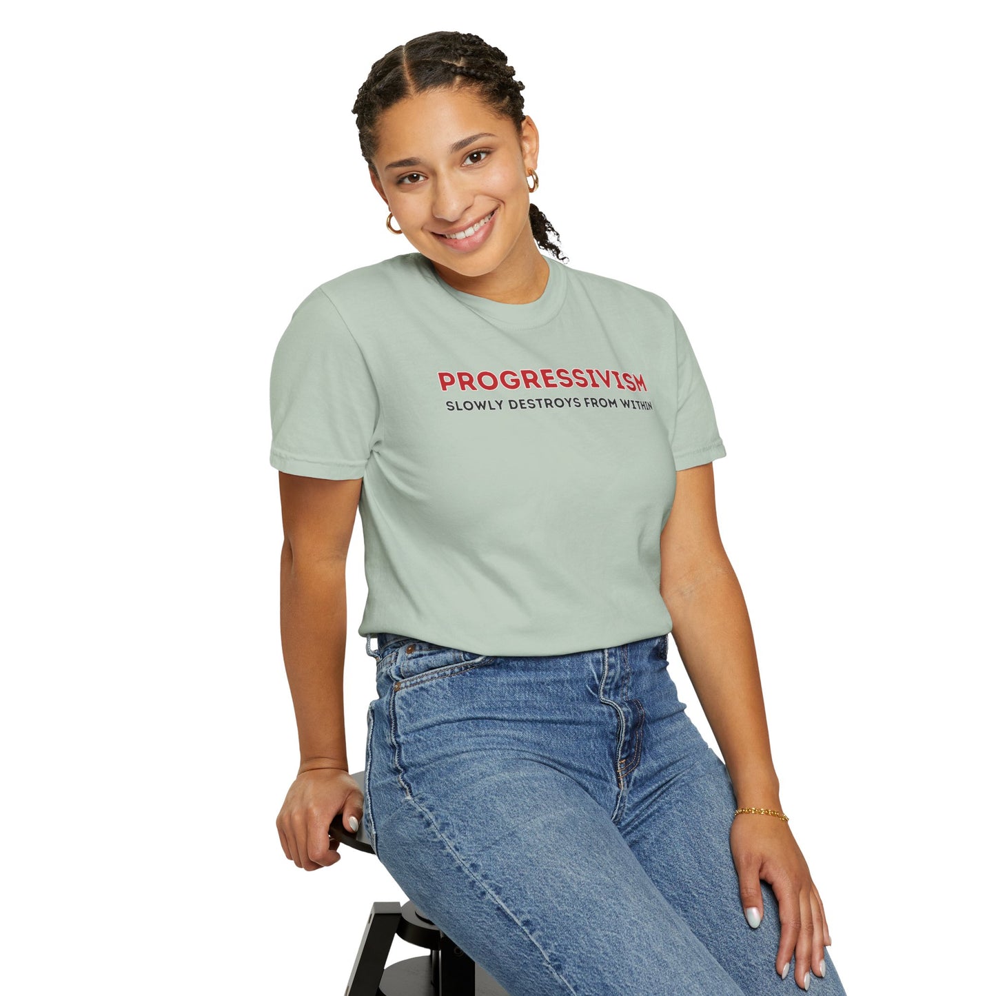 "Progressivism Slowly Destroys From Within", Unisex T-shirt (Light Colors)