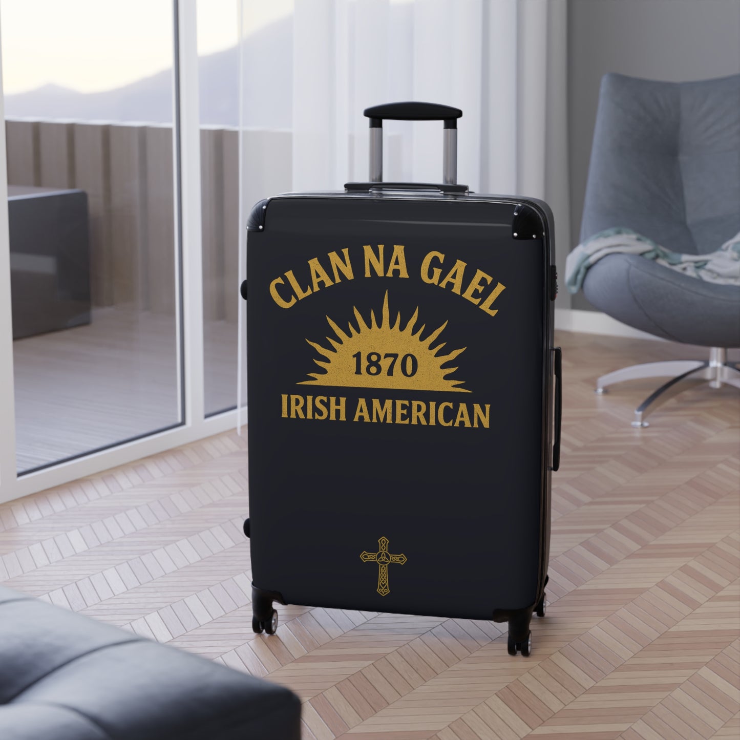 "Clan na Gael - Irish American", Suitcase (Black Denim)