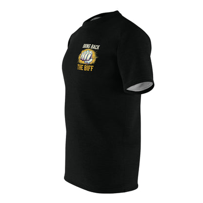 "Bring Back The Biff", Unisex T-shirt (Peatshadow Black)