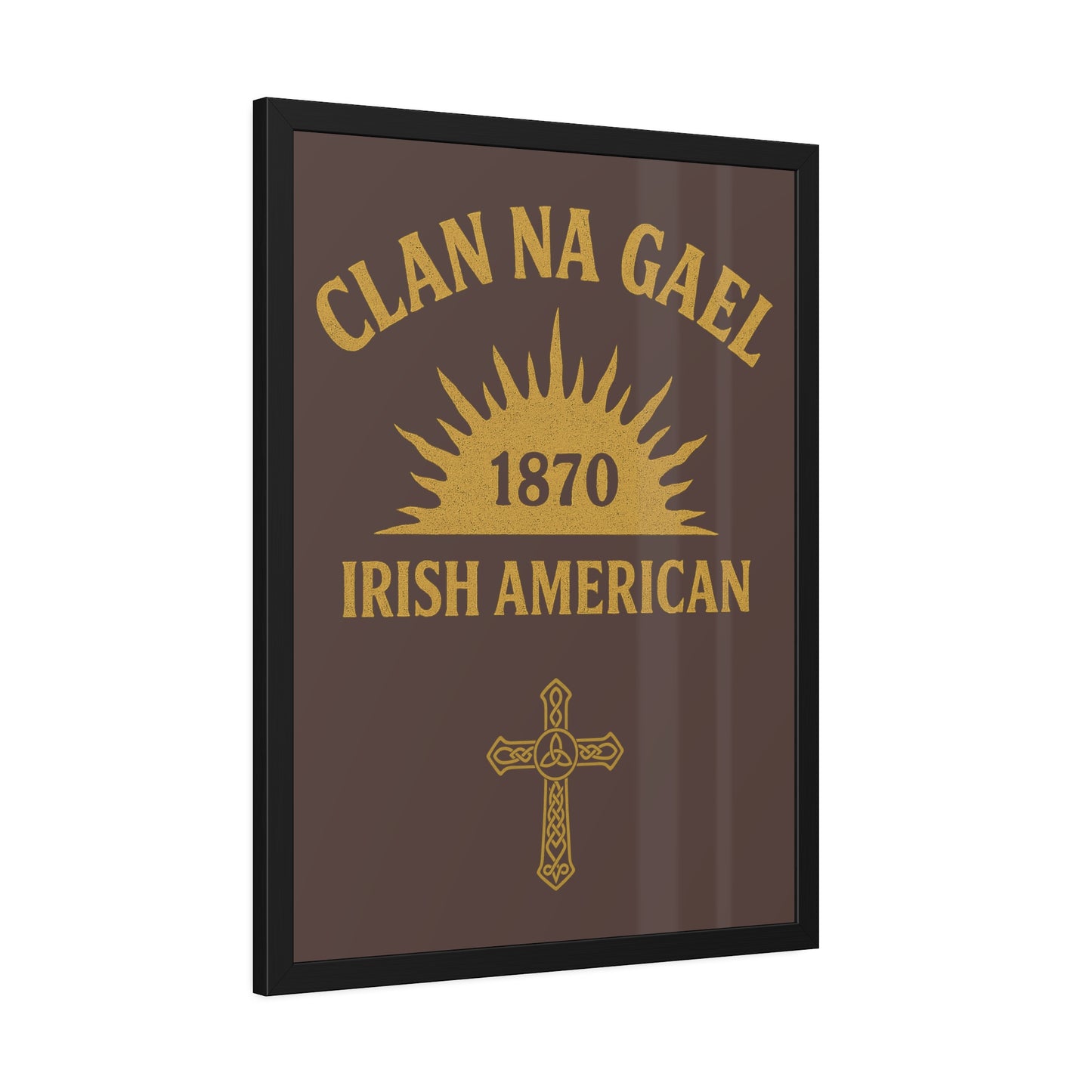 "Clan na Gael - Irish American", Framed Paper Poster (Wild Boar Brown)