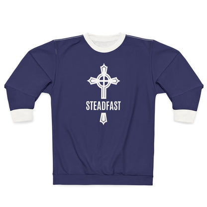 "Steadfast Cross", Unisex Sweatshirt (Midnight Blue)