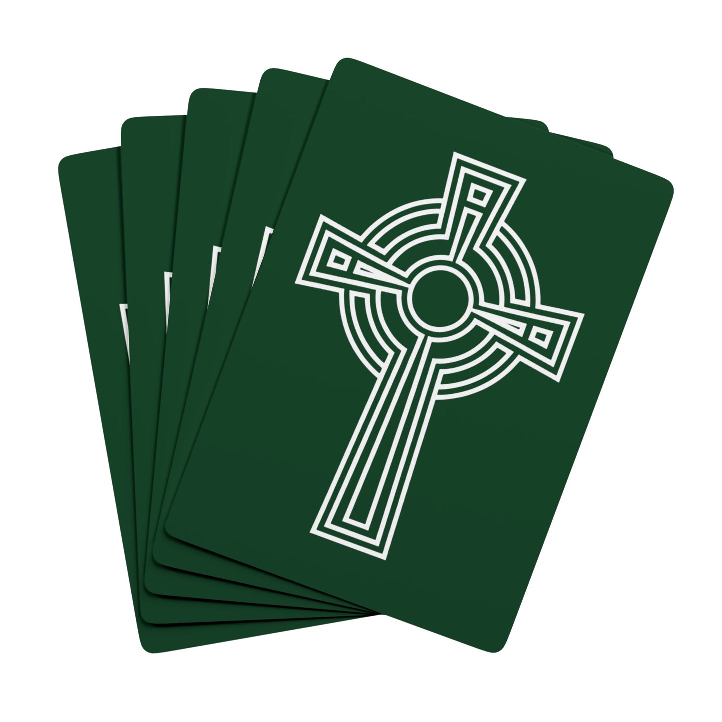 "A Simple High Cross", Christian Playing Cards (Zucchini Green)