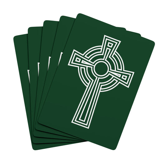 "A Simple High Cross", Christian Playing Cards (Zucchini Green)