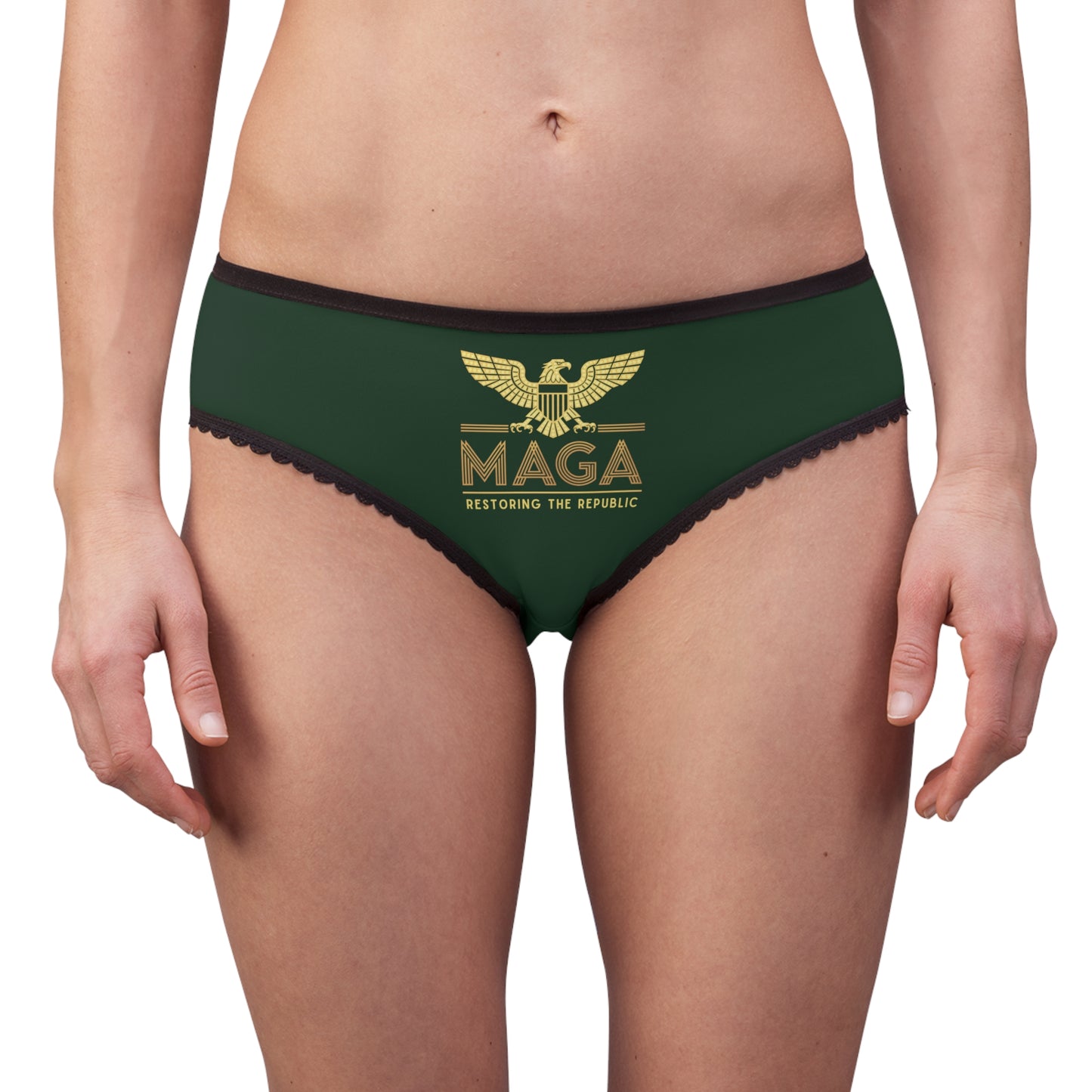 "MAGA - Restoring the Republic", Women's Briefs (Monsoon Green)