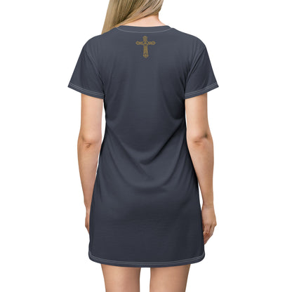 "Clan na Gael - Irish American", T-Shirt Dress (Blue Burka Grey)