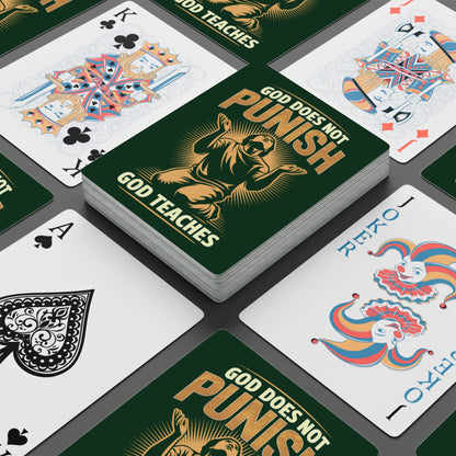 "God Does Not Punish - God Teaches" #02, Christian Playing Cards (Monsoon Green)