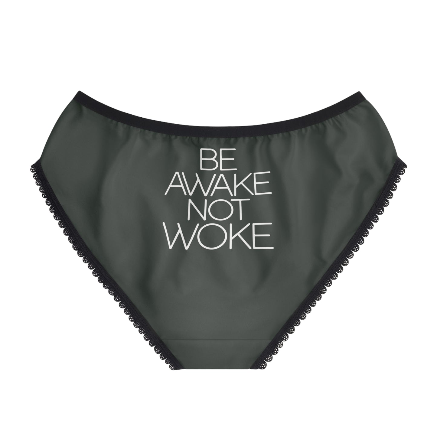 "Be Awake Not Woke" #2, Women's Briefs (Hail Cloud Grey)