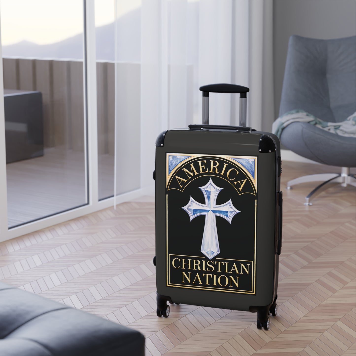 "America Christian Nation" #22 Suitcases (Jet Black)