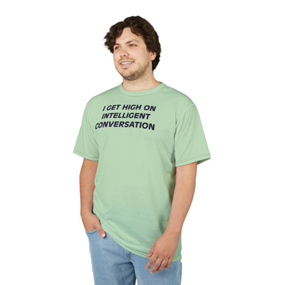 "Intelligent Conversation", Unisex T-shirt (Mint Gloss)
