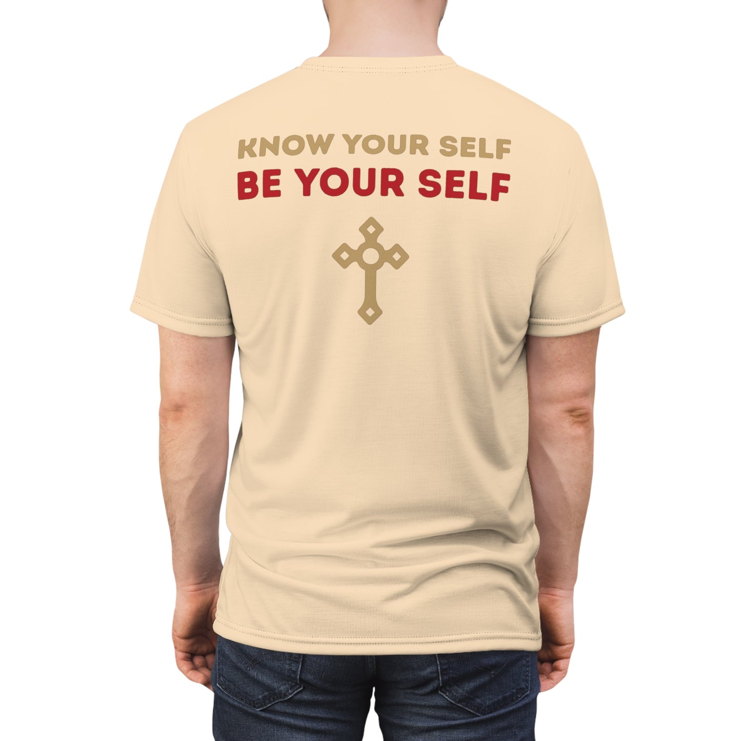 "Know Your Self", Unisex T-shirt (Cantaloupe Cream)