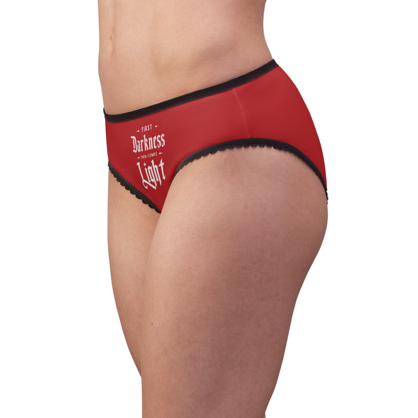 "First Darkness Then Comes Light" #02, Women's Briefs (Venetian Red)