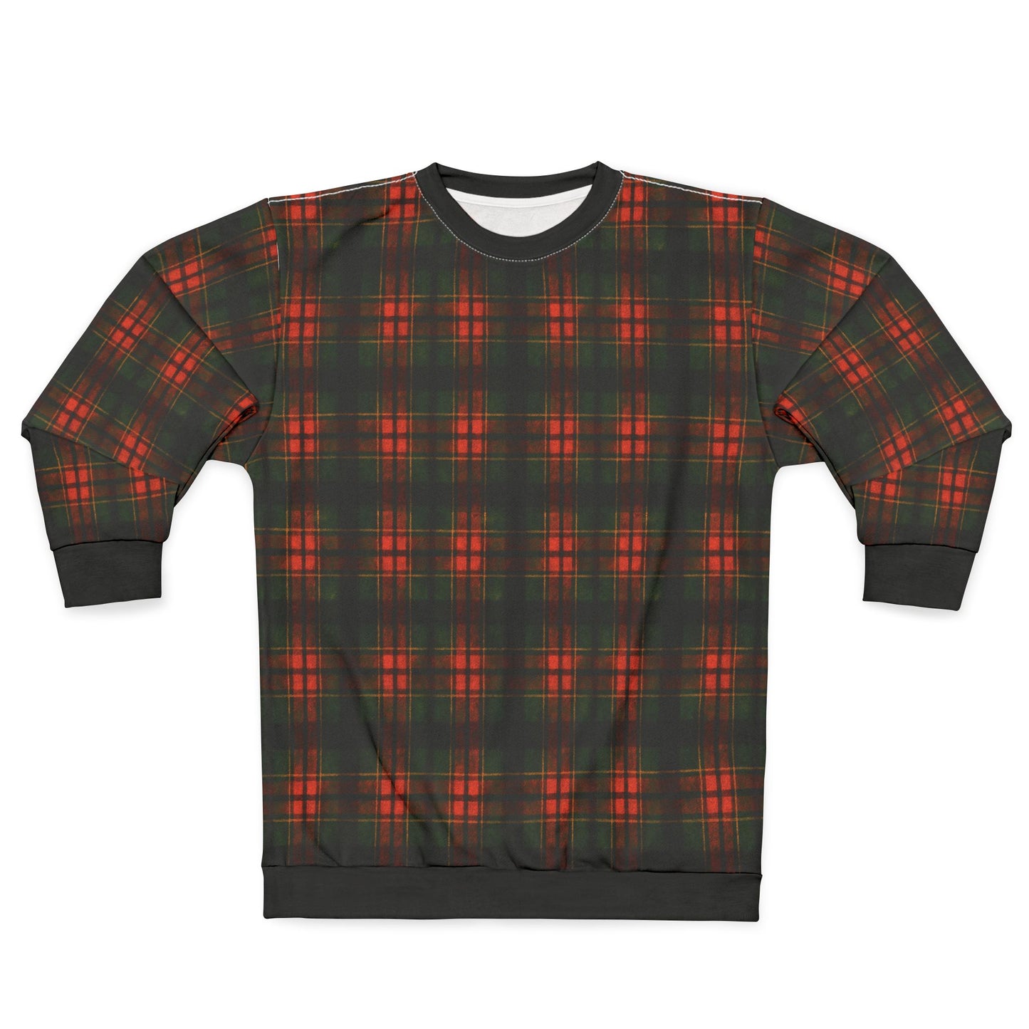 "Kilmor Brieve Tartan", Unisex Sweatshirt (Brieve Black Cuffs and Collar)